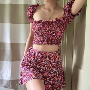 vintage 1970s 2 piece shorts & top set!!